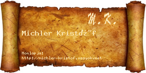 Michler Kristóf névjegykártya